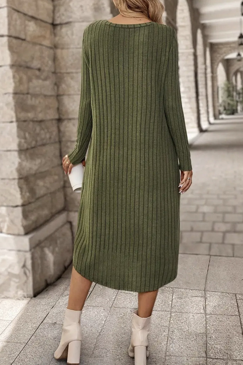 Chestnut Ribbed Dress