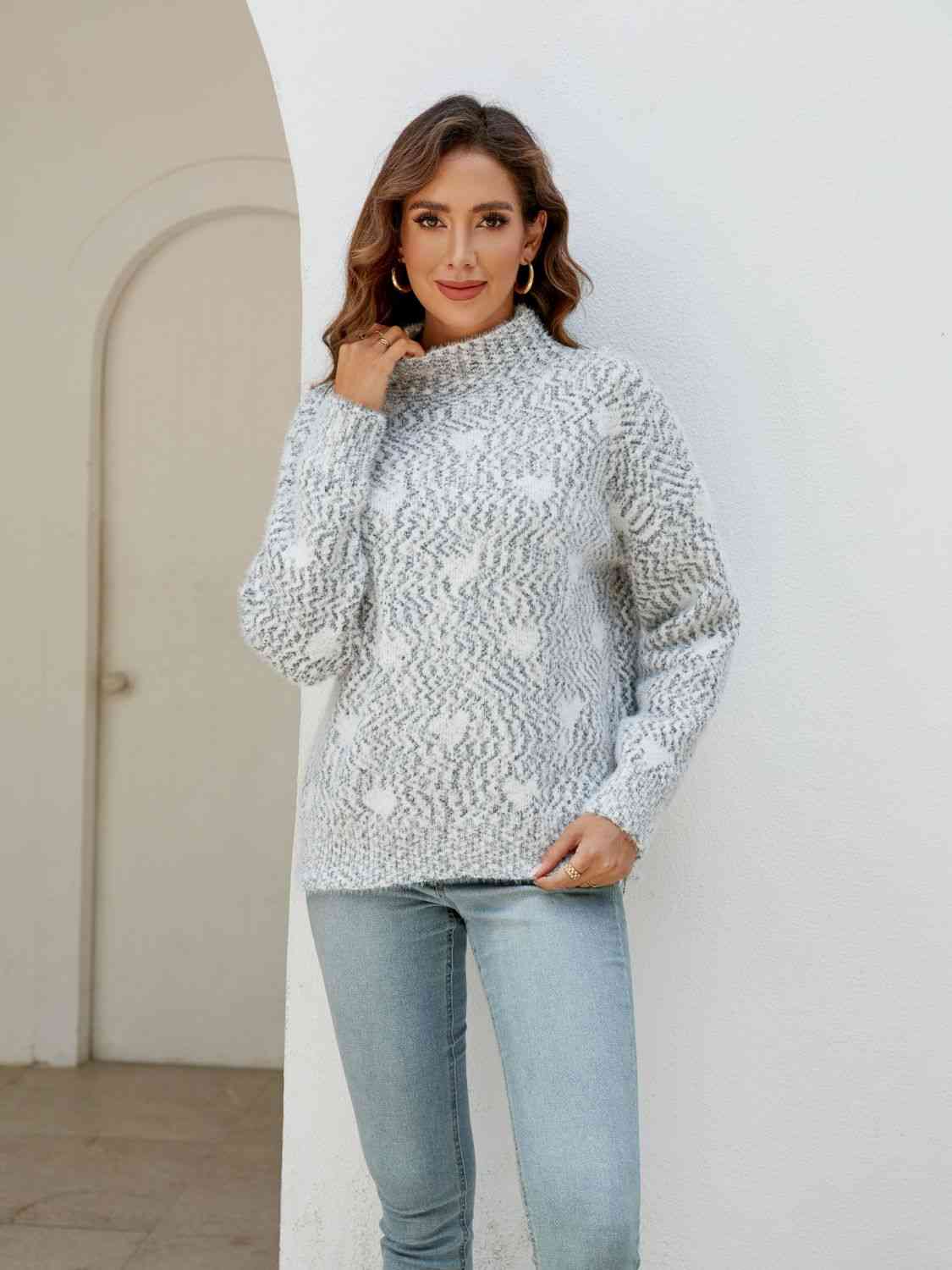 Sweetheart Mock Neck Sweater