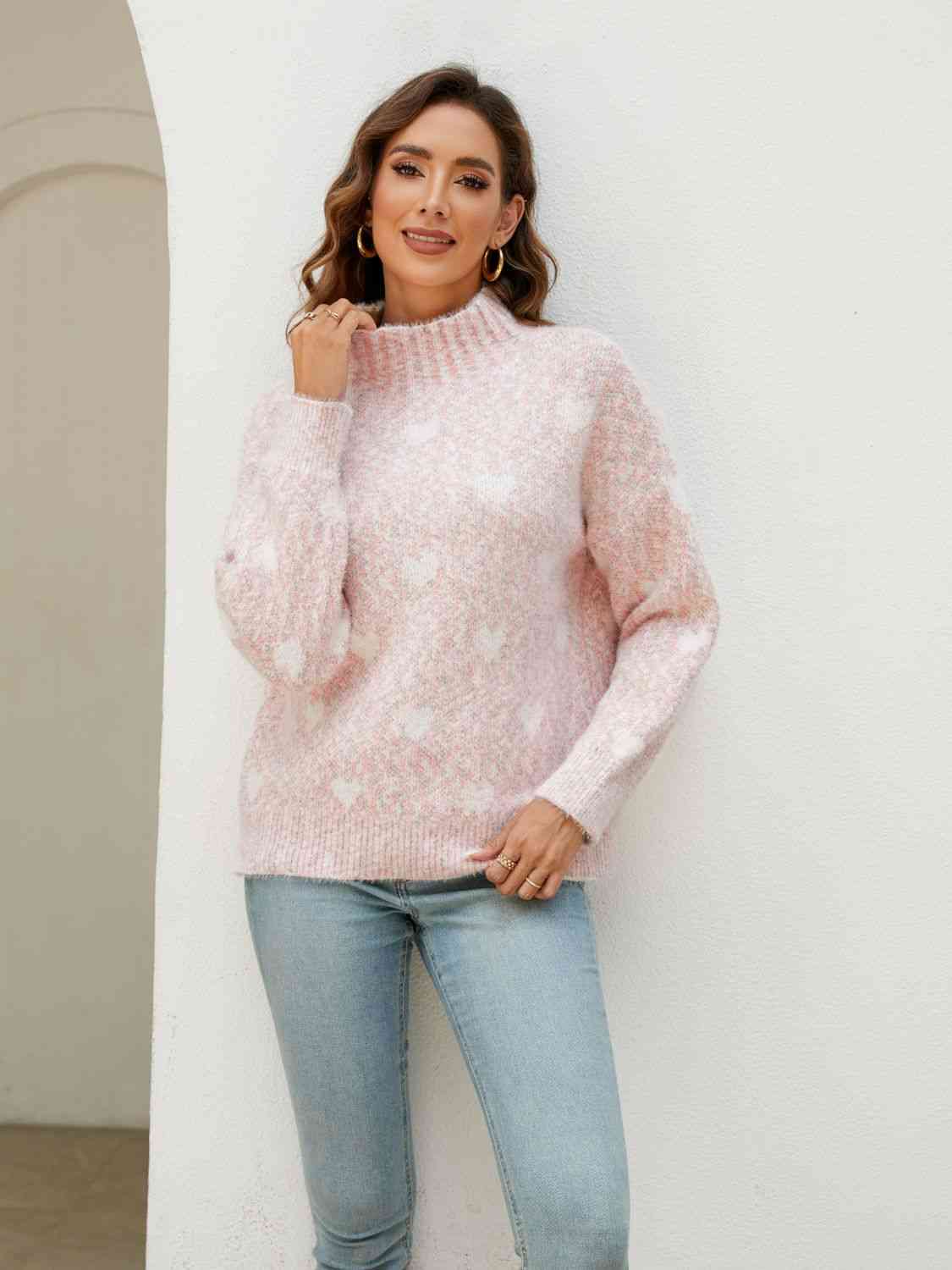 Sweetheart Mock Neck Sweater