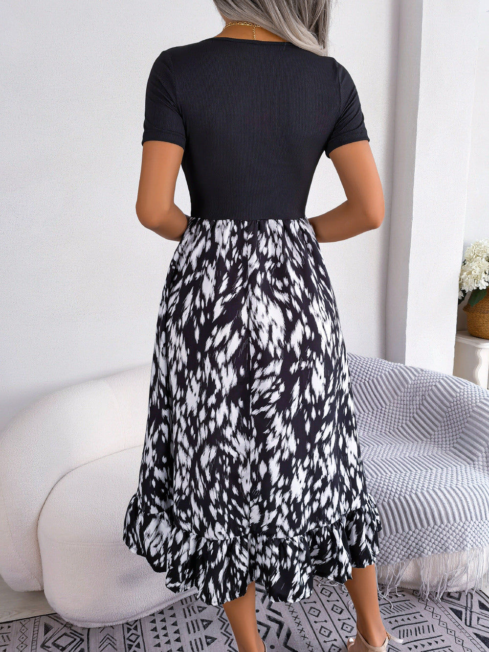 Cassie Ruffle Hem Dress