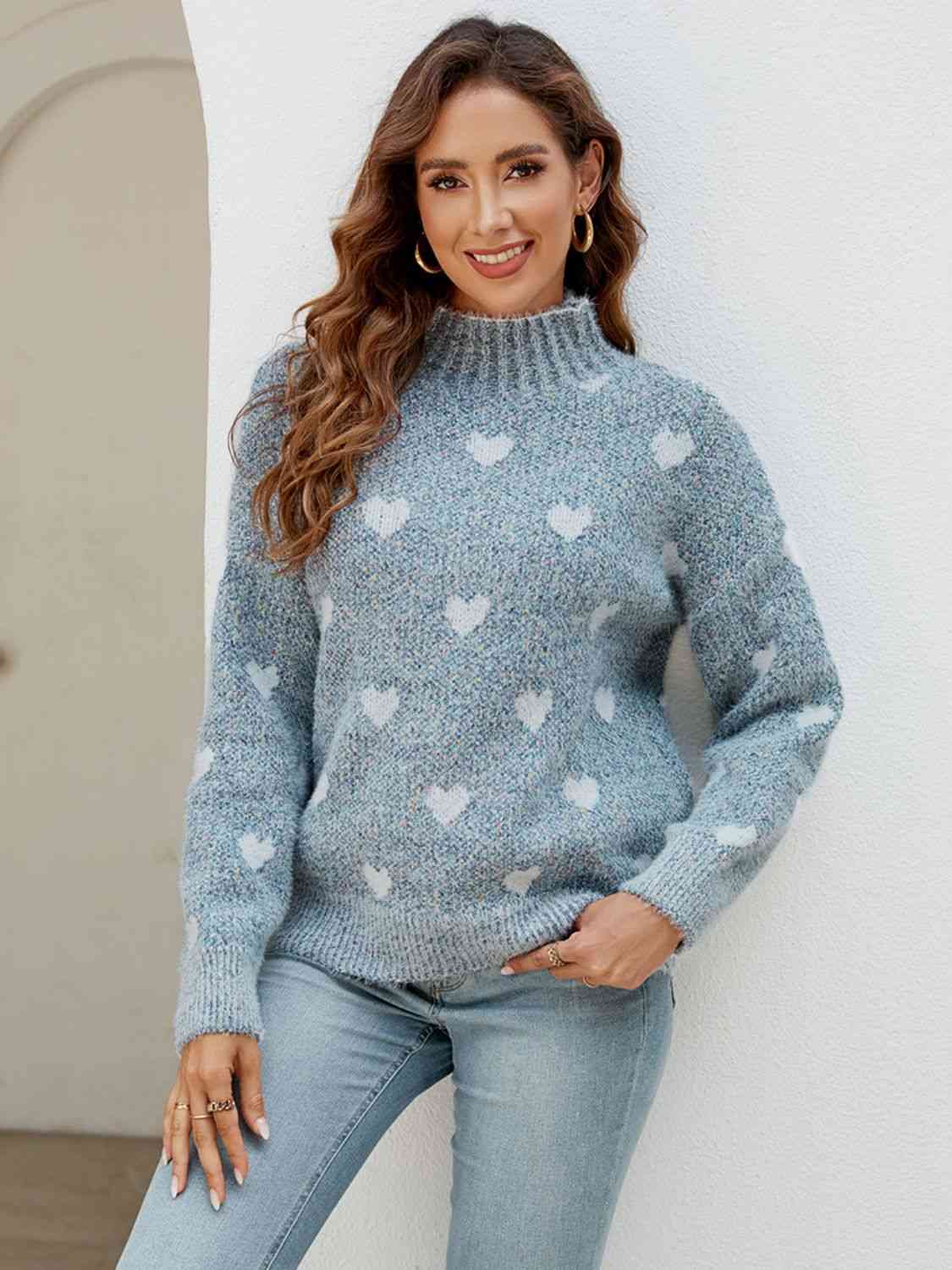 Sweetheart Mock Neck Sweater
