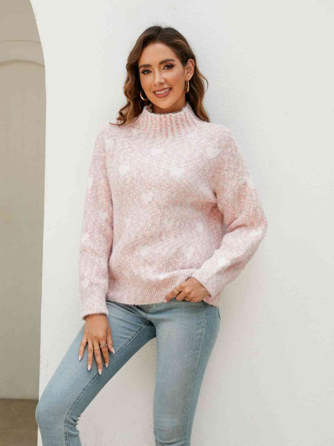 Sweetheart Mock Neck Sweater