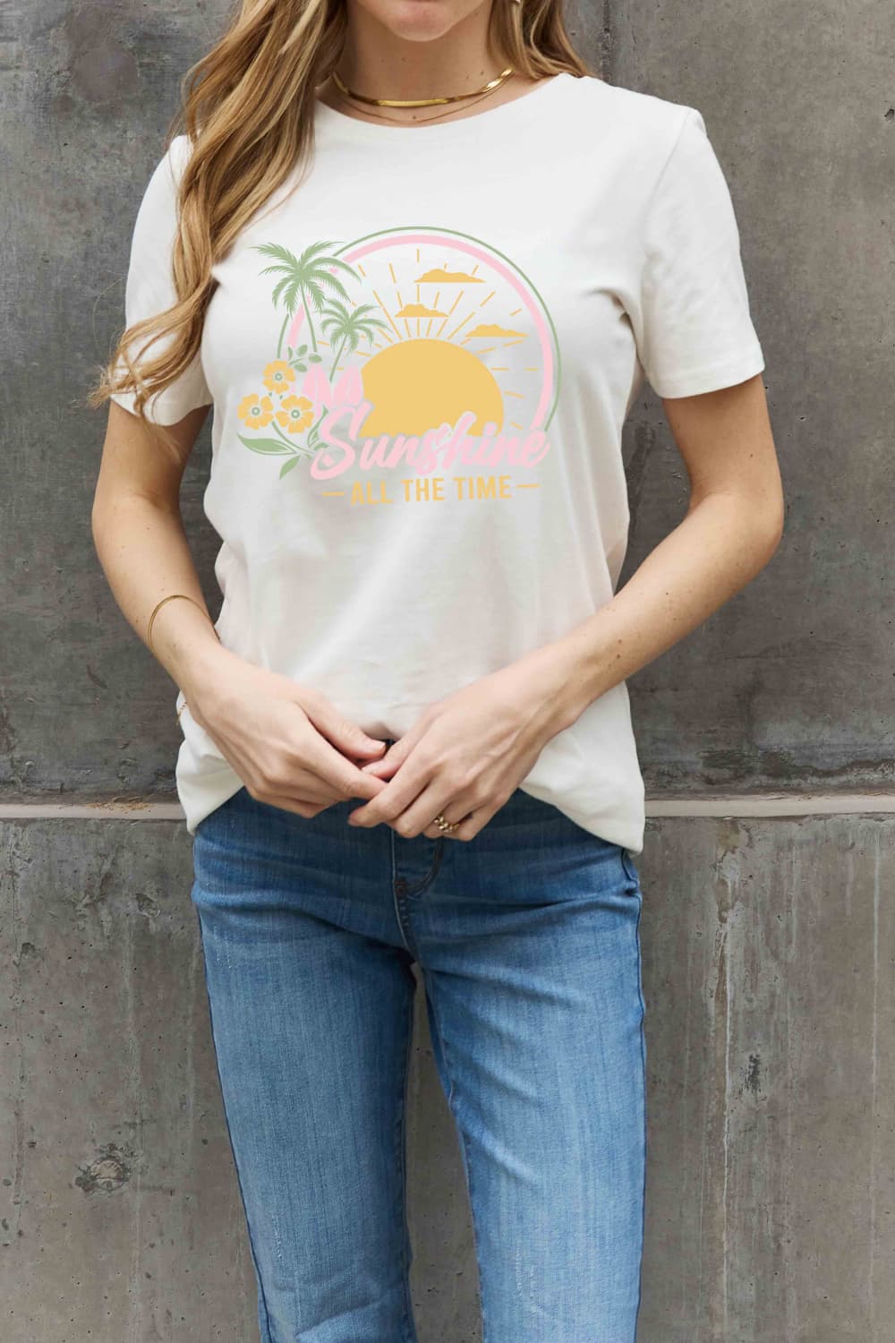 SUNSHINE ALL THE TIME Graphic Cotton Tee